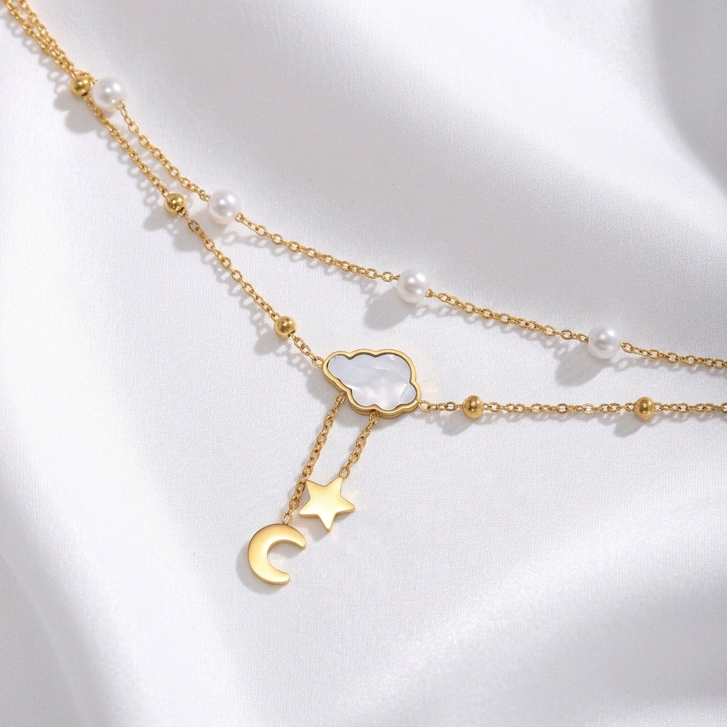 Bracelet Cheville Nuage Résine Acier 304 Waterproof | WristArt