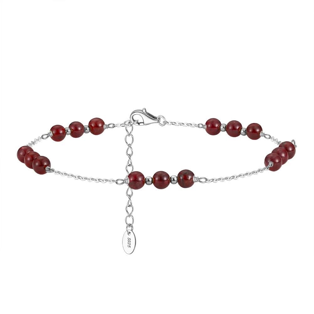 bracelet cheville pierre naturelle Argent