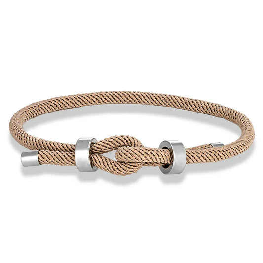 Bracelet Corde Ajustable Homme & Femme | 16 Couleurs – Offre 2+1 Beige