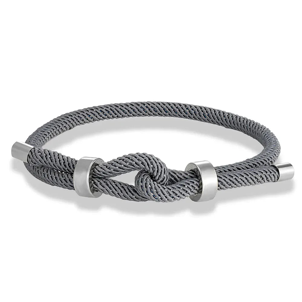 Bracelet Corde Ajustable Homme & Femme | 16 Couleurs – Offre 2+1 Gris Foncé