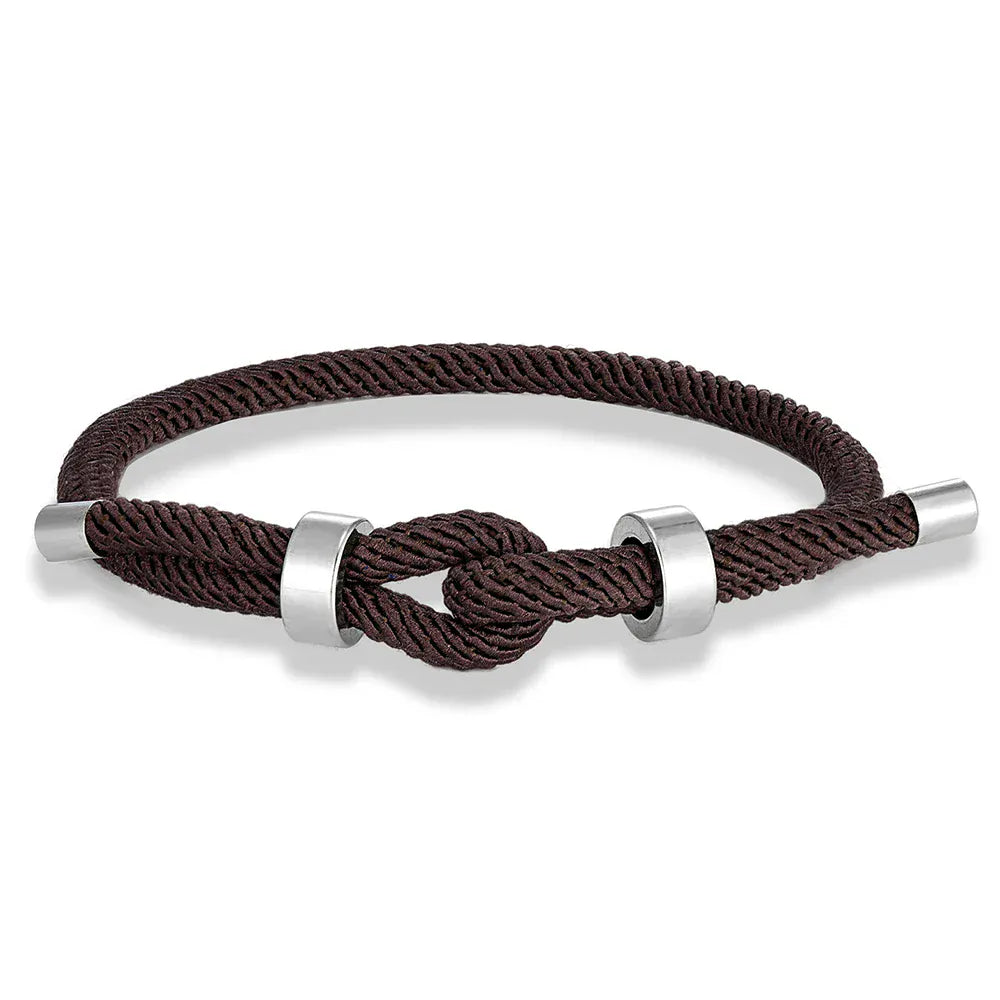 Bracelet Corde Ajustable Homme & Femme | 16 Couleurs – Offre 2+1 Marron