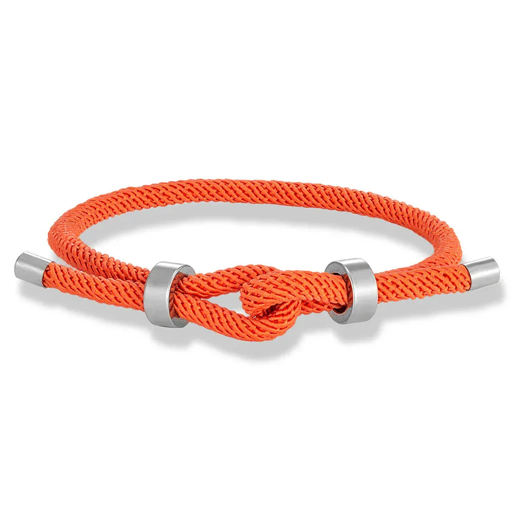 Bracelet Corde Ajustable Homme & Femme | 16 Couleurs – Offre 2+1 Orange