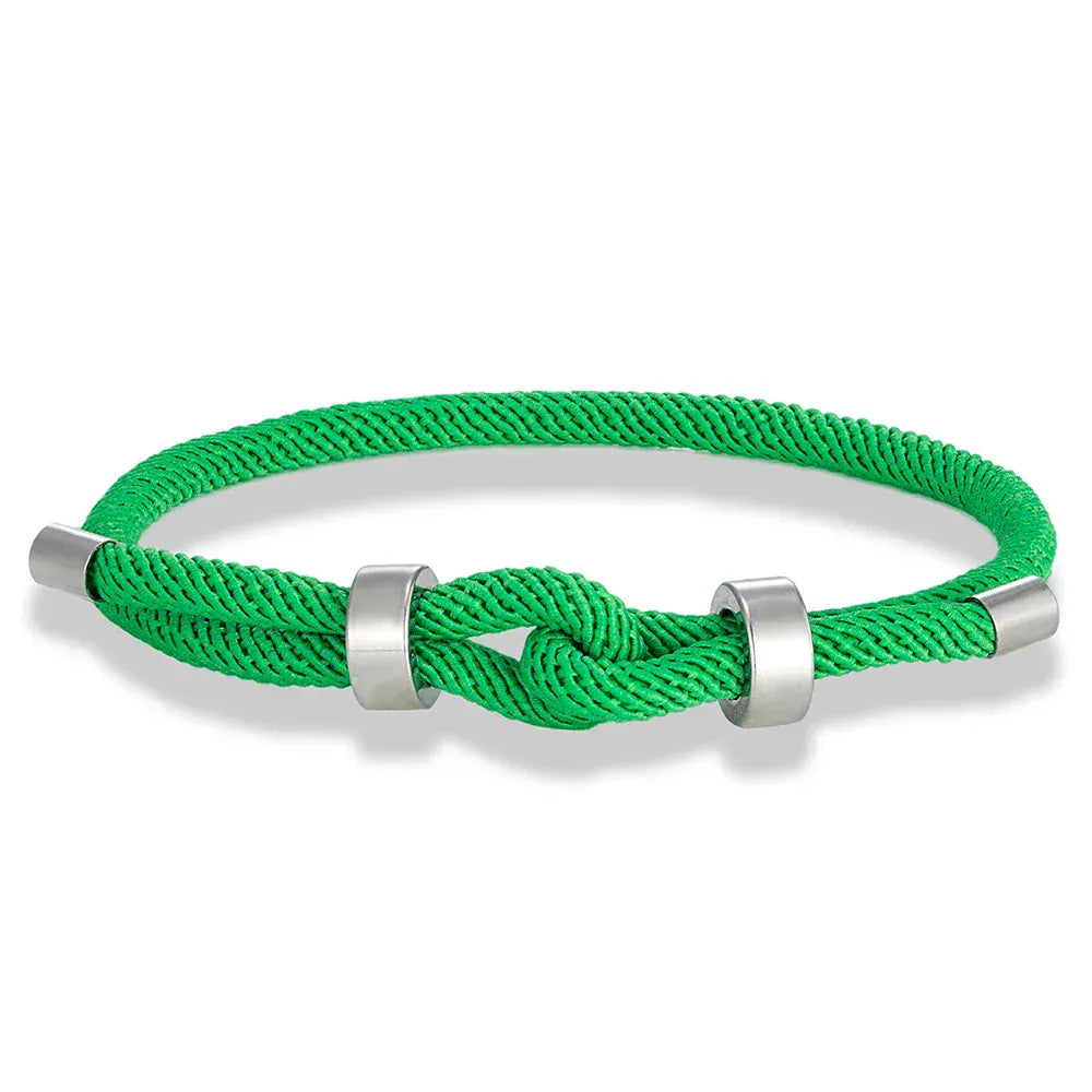 Bracelet Corde Ajustable Homme & Femme | 16 Couleurs – Offre 2+1 Vert