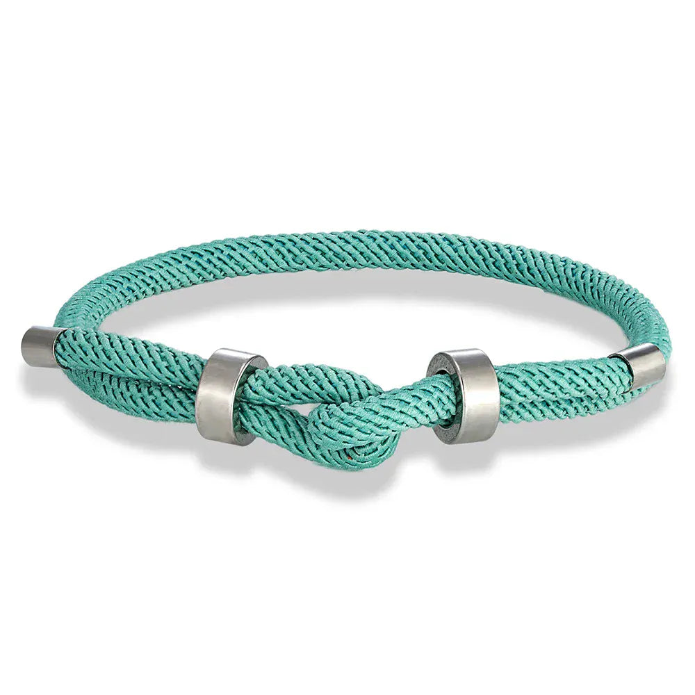 Bracelet Corde Ajustable Homme & Femme | 16 Couleurs – Offre 2+1 Vert d'eau