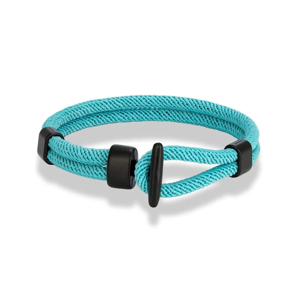 Bracelet cordon homme fermoir manille Turquoise / 19cm