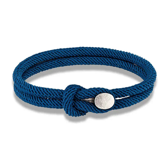 Bracelet Cordon Minimaliste Homme Bleu / 19 cm