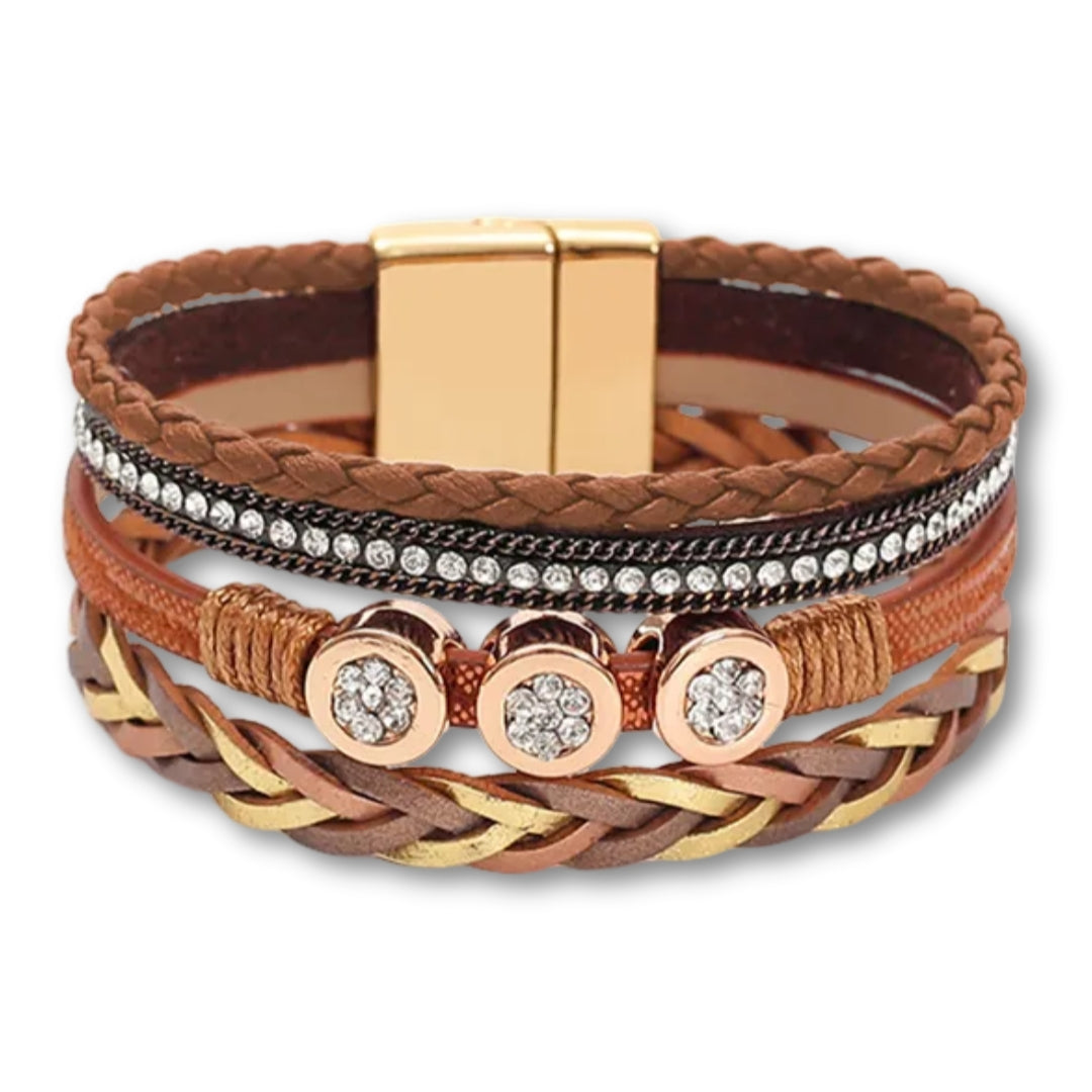 Bracelet Cuir Élégant Marron