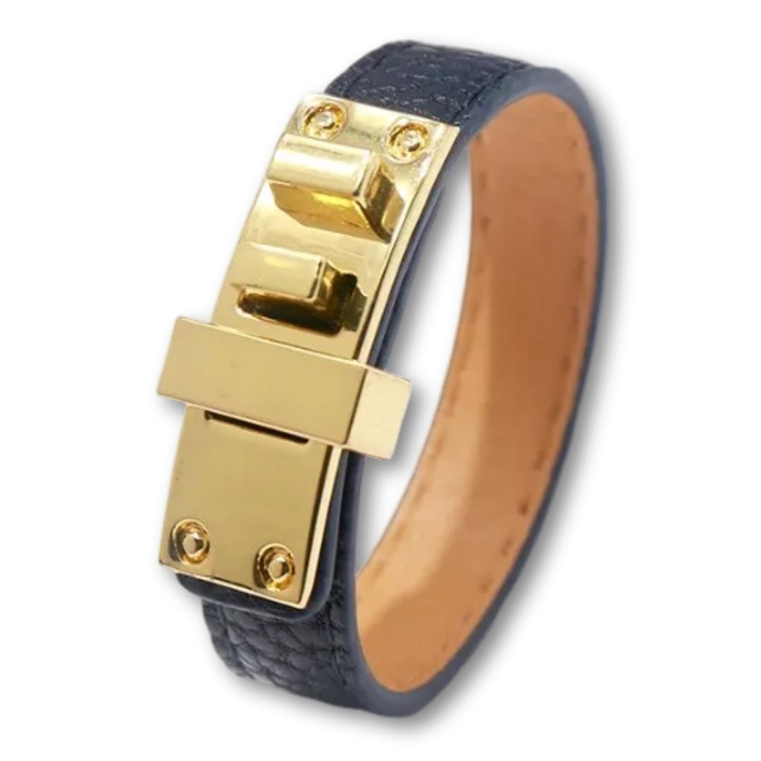 Bracelet cuir femme élégant Bleu Foncé