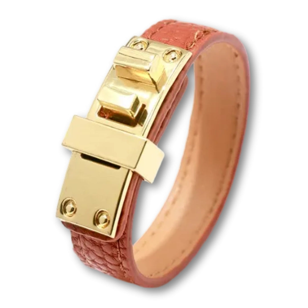 Bracelet cuir femme élégant Marron