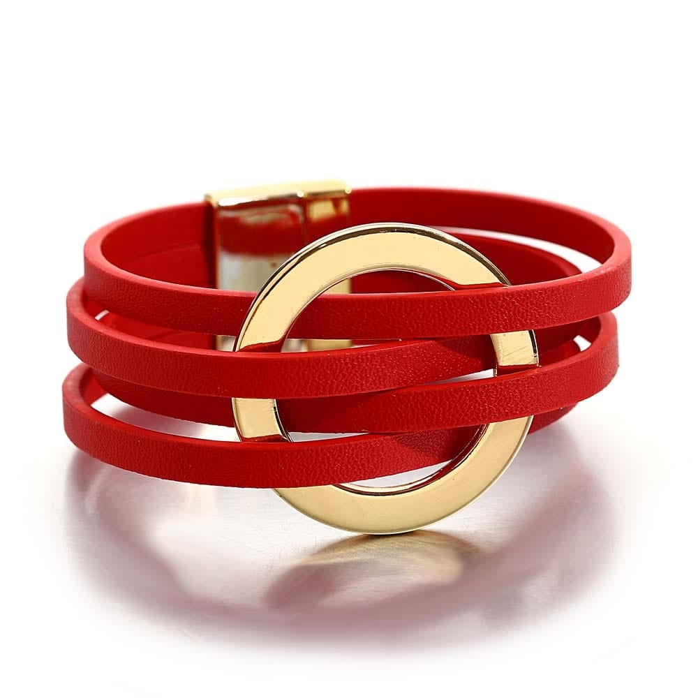 Kit tutoriel bracelet cuir manchette rouge et clous Kit tutoriel bracelet cuir manchette rouge et clous