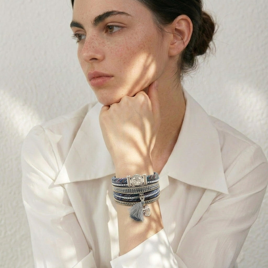Bracelet Cuir Femme Pendentif Hibou