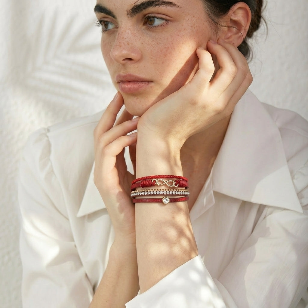 Bracelet cuir infini femme | Élégance et éclat