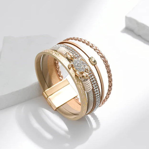 Bracelet cuir tortue | Bracelet femme tendance et raffiné