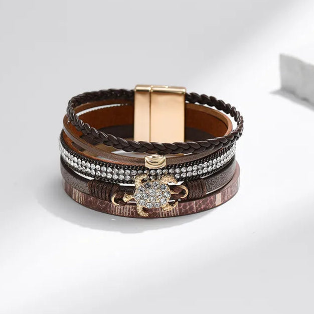 Bracelet cuir tortue | Bracelet femme tendance et raffiné