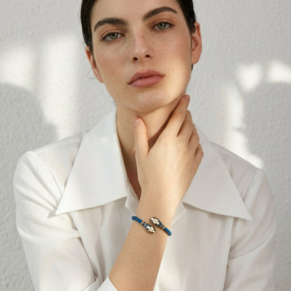 Bracelet cuir tressé femme bracelet serpent | WristArt