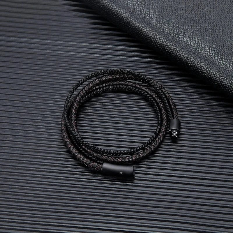 bracelet cuir tressé homme triple tours