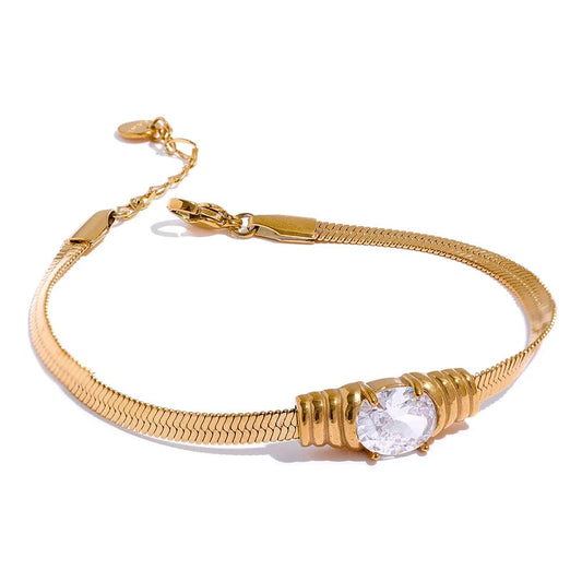 bracelet-doré-cristal-femme Or