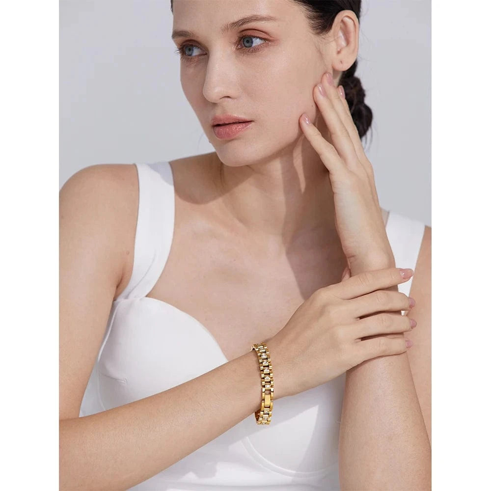 Bracelet Doré Éclat Inoxydable Femme