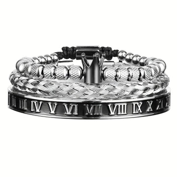 bracelet en acier homme Argent / Noir