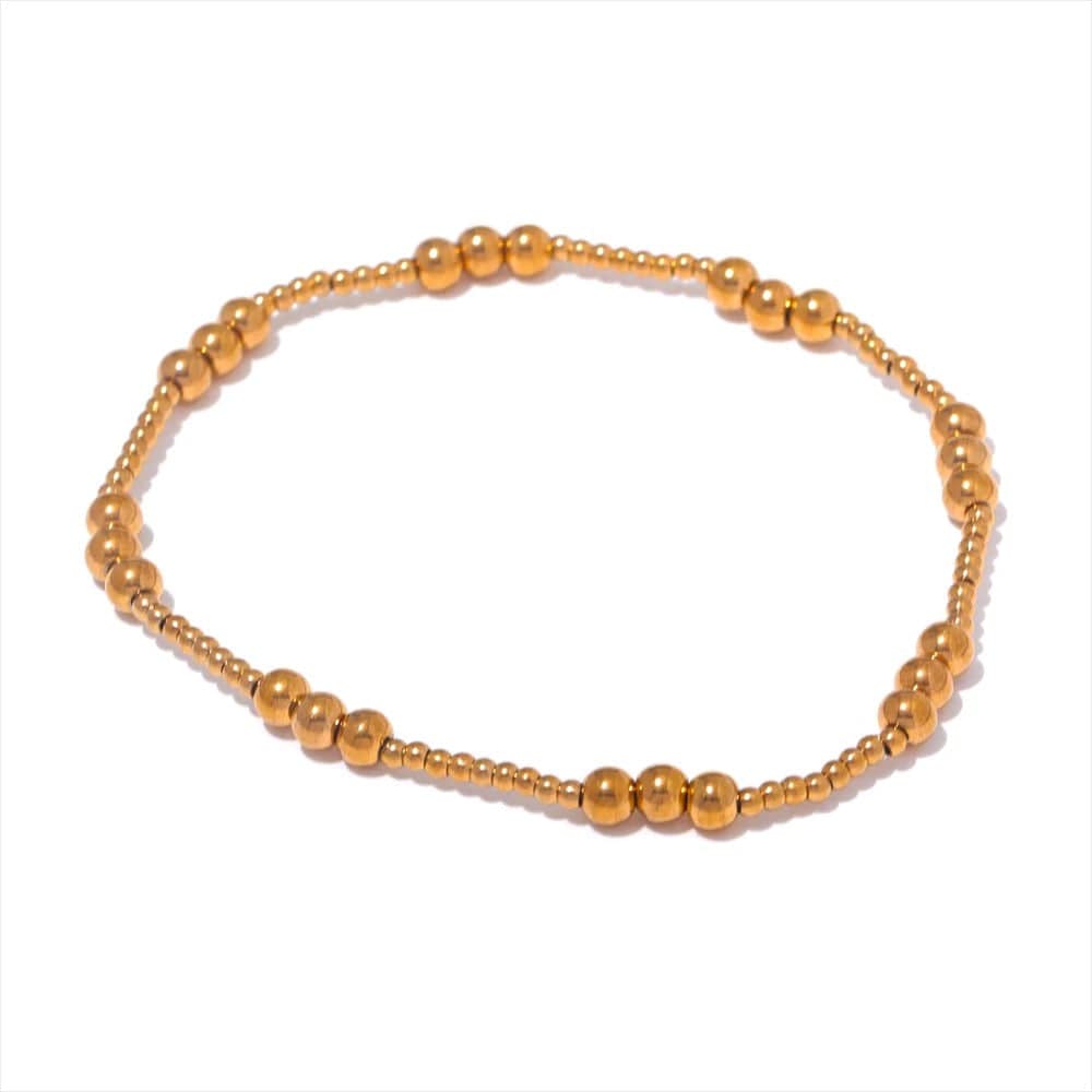 Bracelet en perles d'acier pour femme Or / 3mm