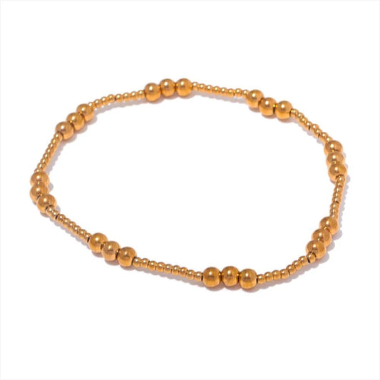 Bracelet en perles d'acier pour femme Or / 3mm