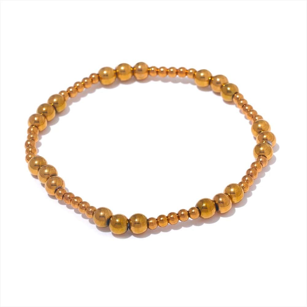 Bracelet en perles d'acier pour femme Or / 4mm