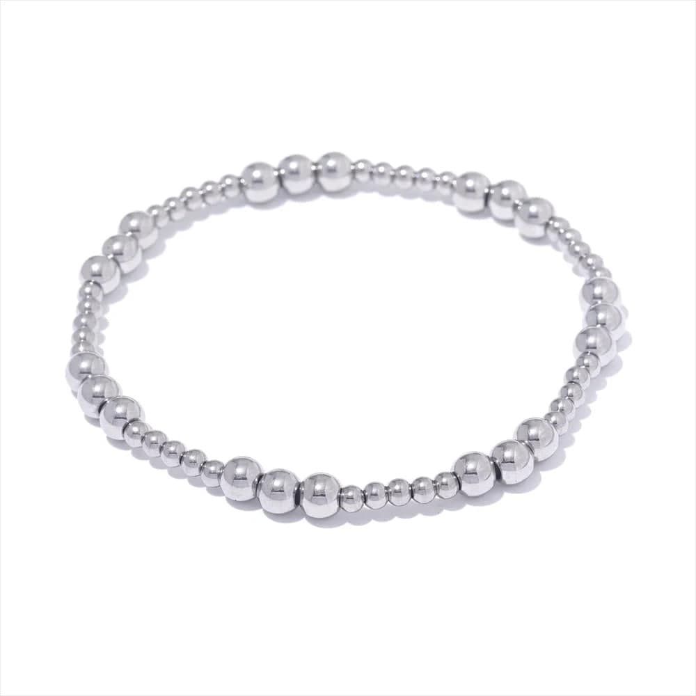 Bracelet en perles d'acier pour femme Platine / 4mm