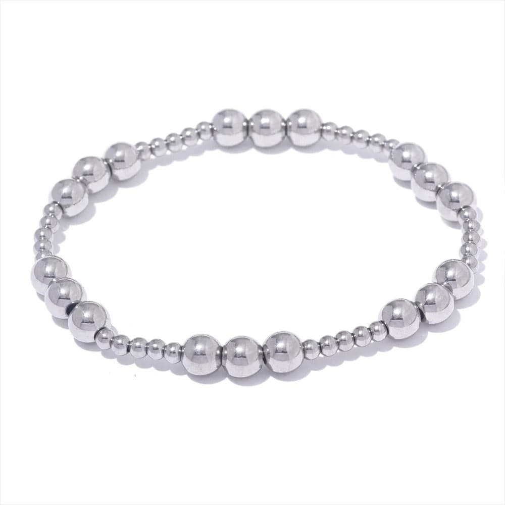 Bracelet en perles d'acier pour femme Platine / 6mm