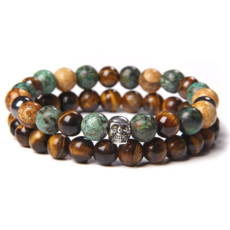 bracelet en pierre naturelle homme Terre / 19CM