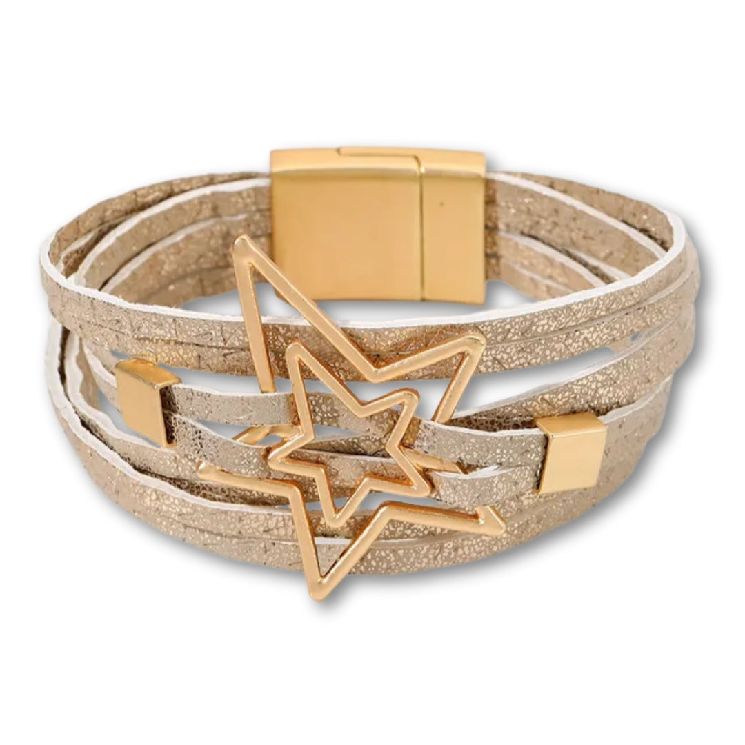 bracelet etoile femme Beige