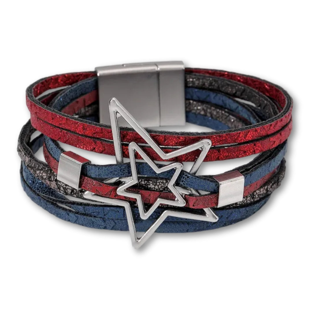 bracelet etoile femme Bleu/Rouge