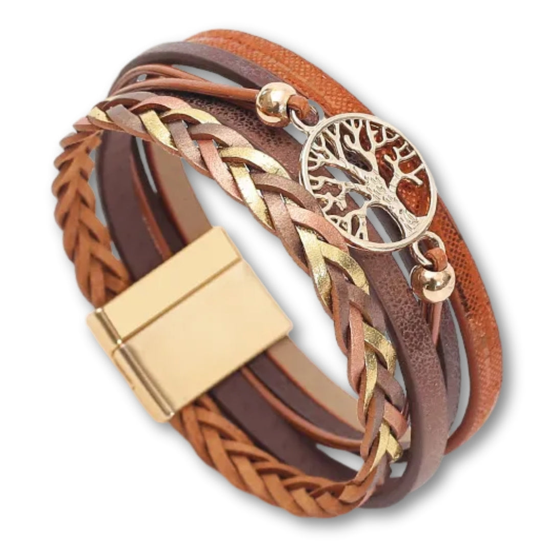 bracelet femme arbre de vie Marron