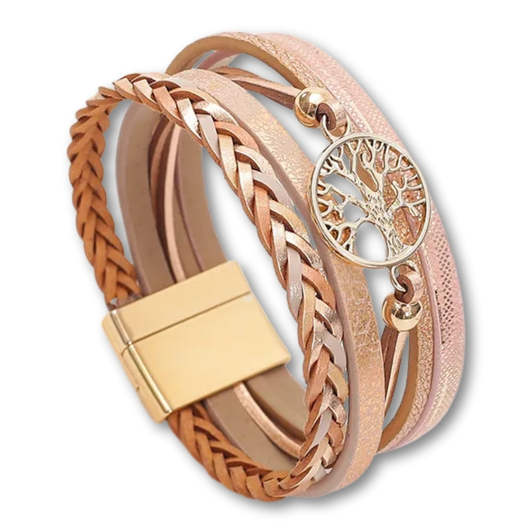 bracelet femme arbre de vie Rose Clair