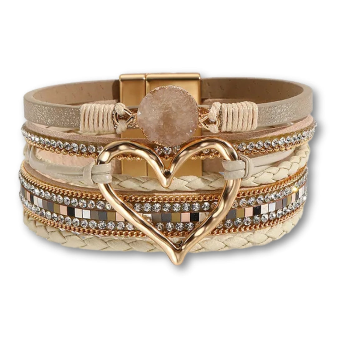 bracelet femme cœur Beige