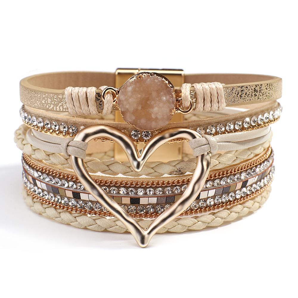 bracelet femme cœur Beige