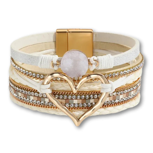 bracelet femme cœur Blanc