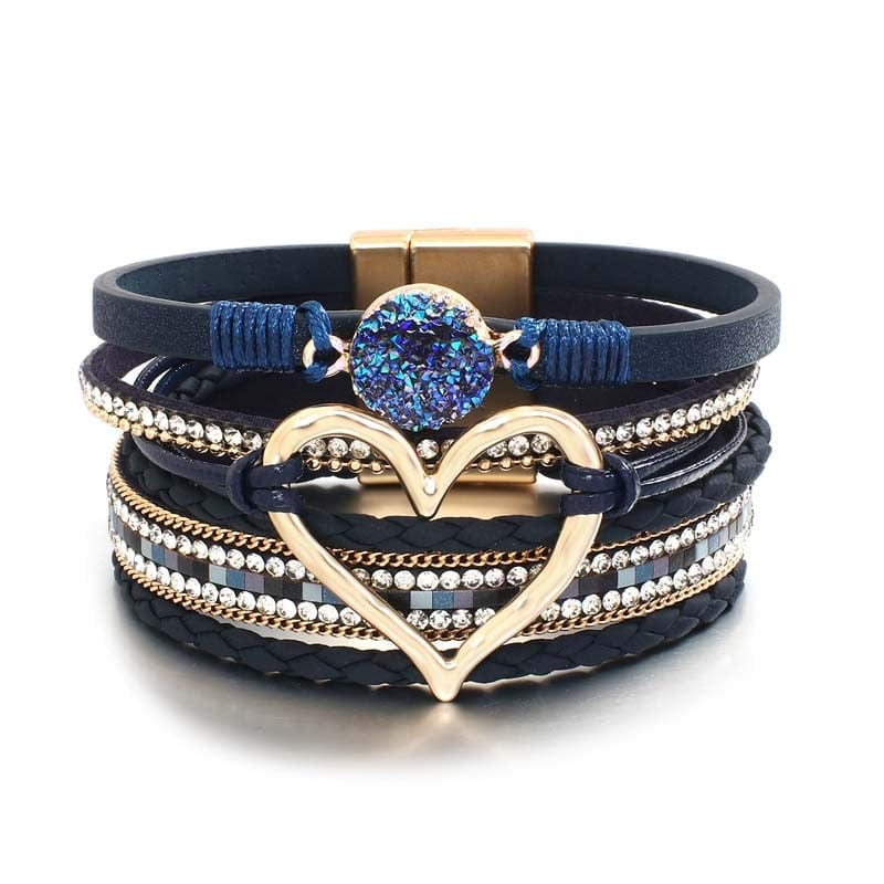 bracelet femme cœur Bleu
