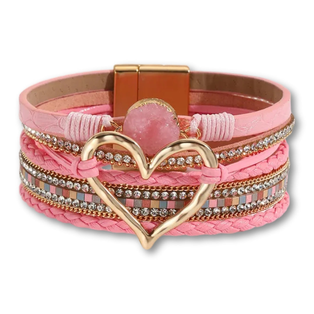 bracelet femme cœur Rose