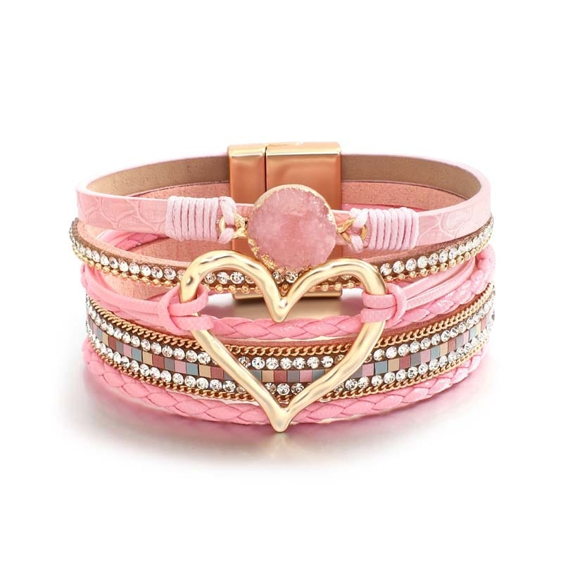 bracelet femme cœur Rose