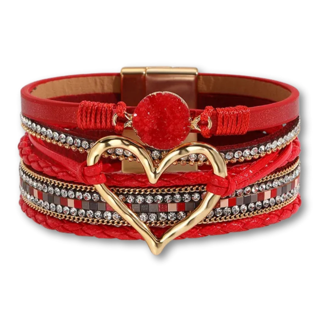 bracelet femme cœur Rouge