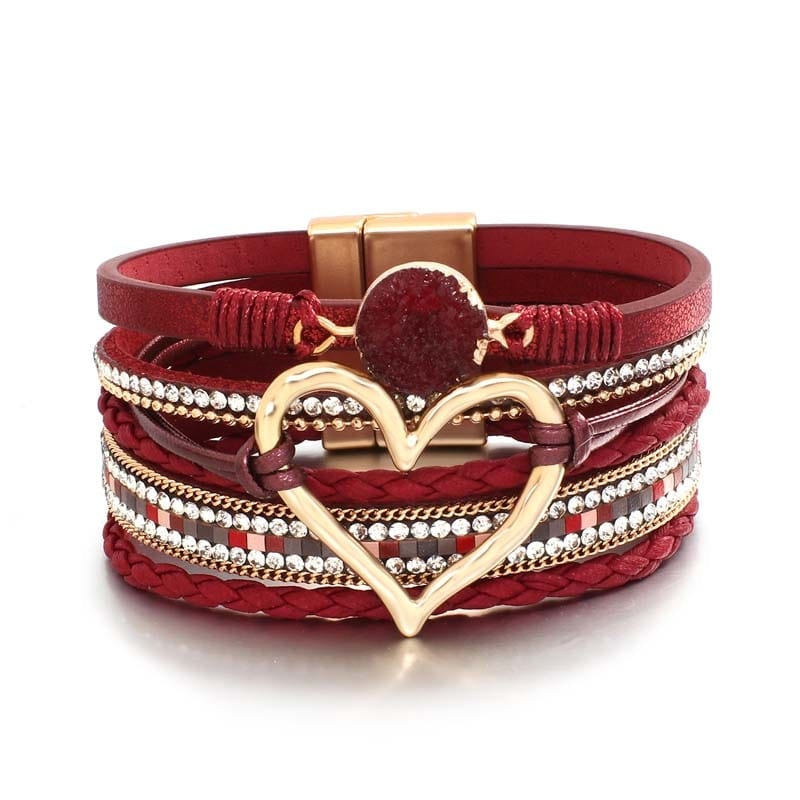 bracelet femme cœur Rouge