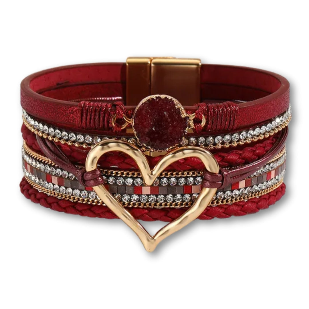bracelet femme cœur Rouge Foncé