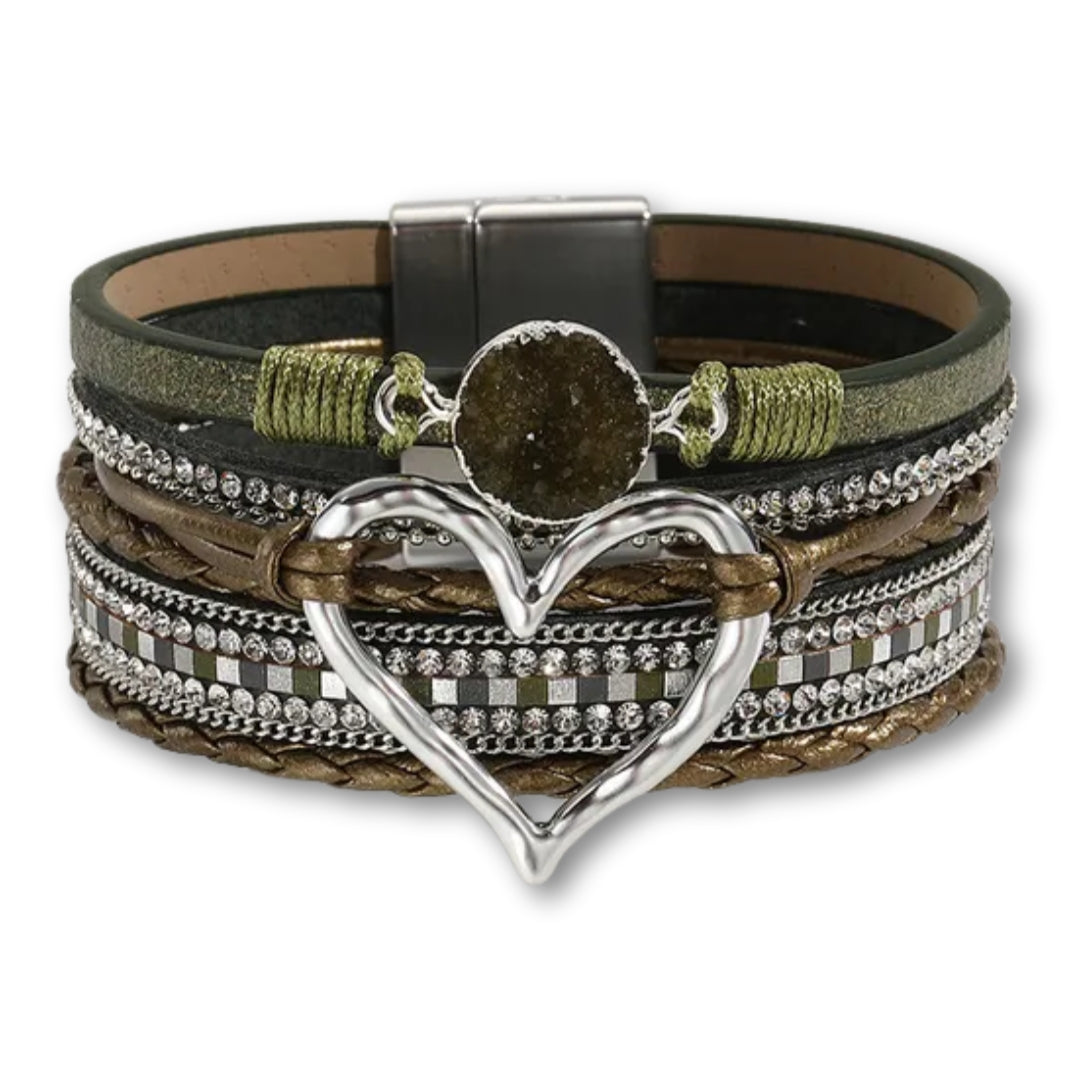 bracelet femme cœur Vert