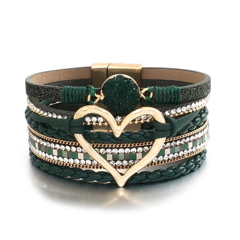 bracelet femme cœur Vert