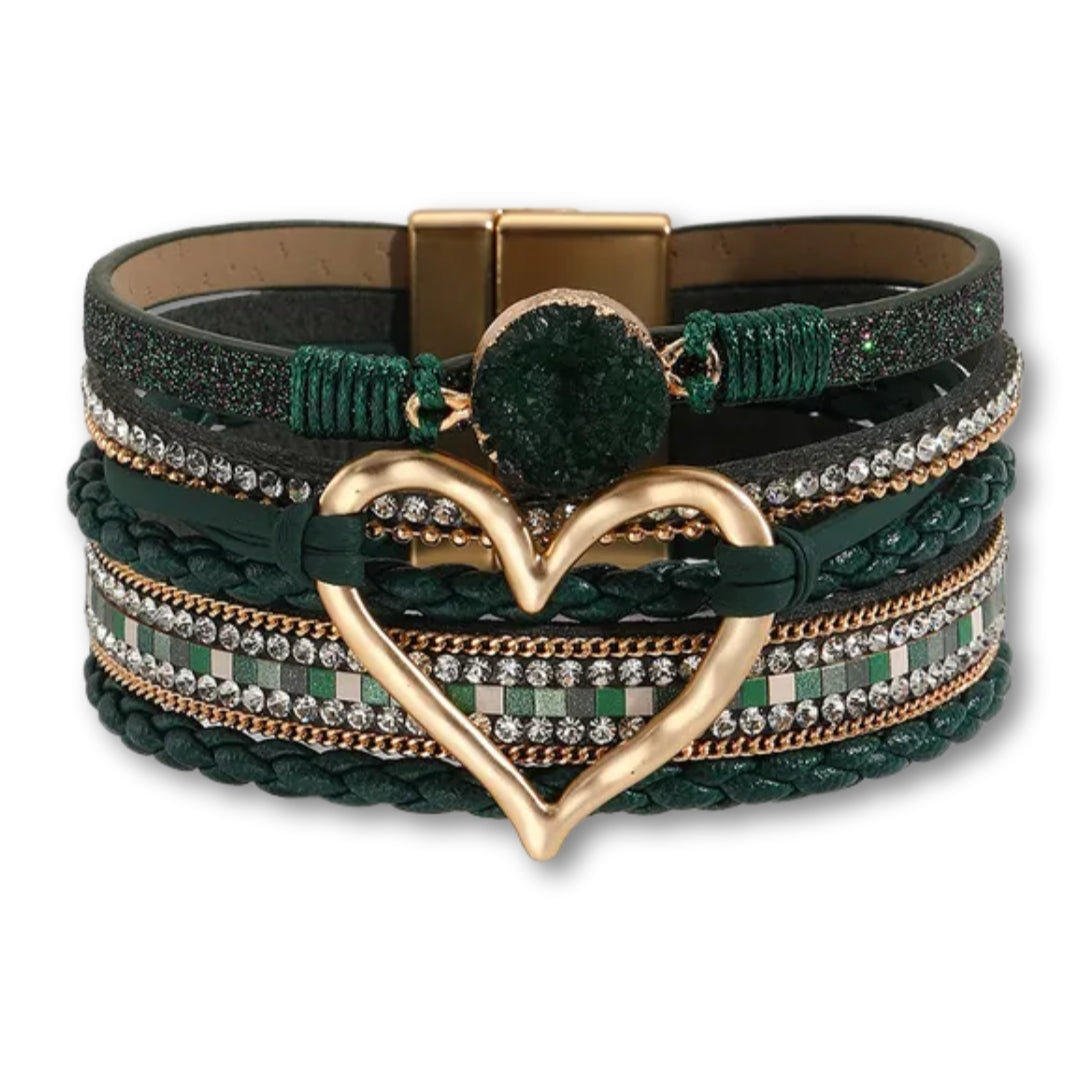 bracelet femme cœur Vert Foncé