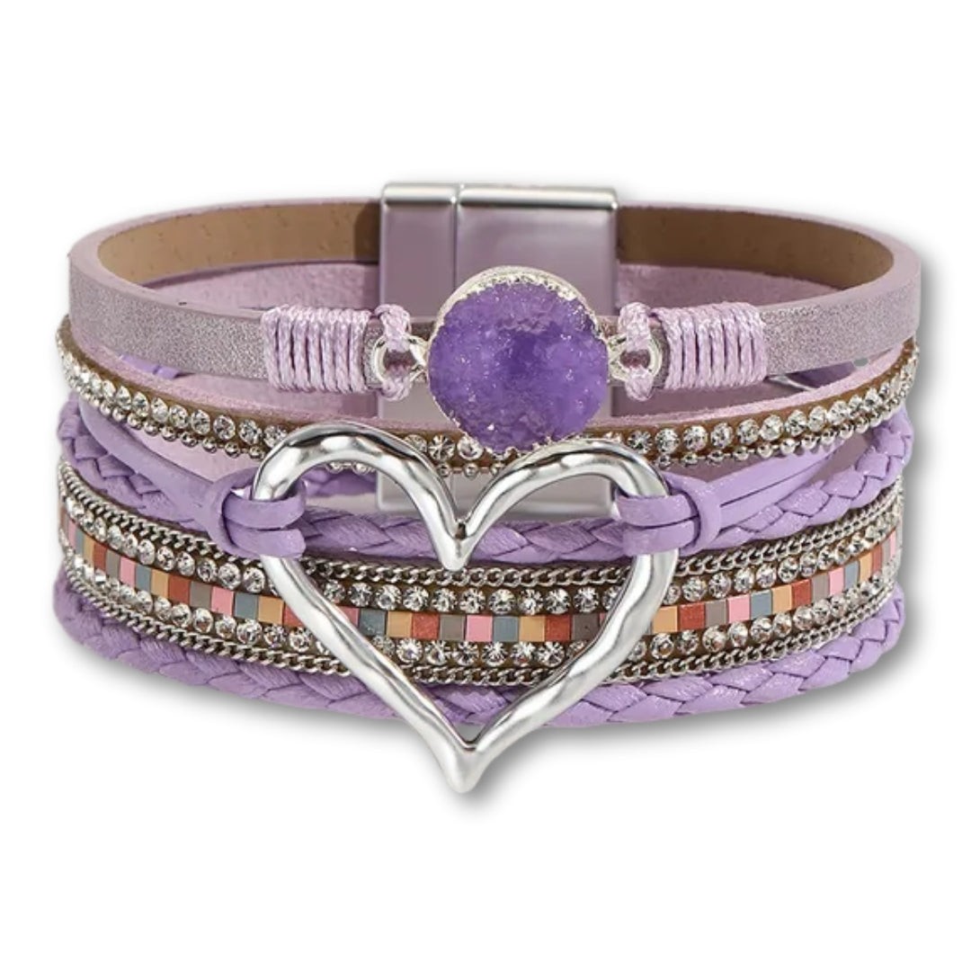 bracelet femme cœur Violet
