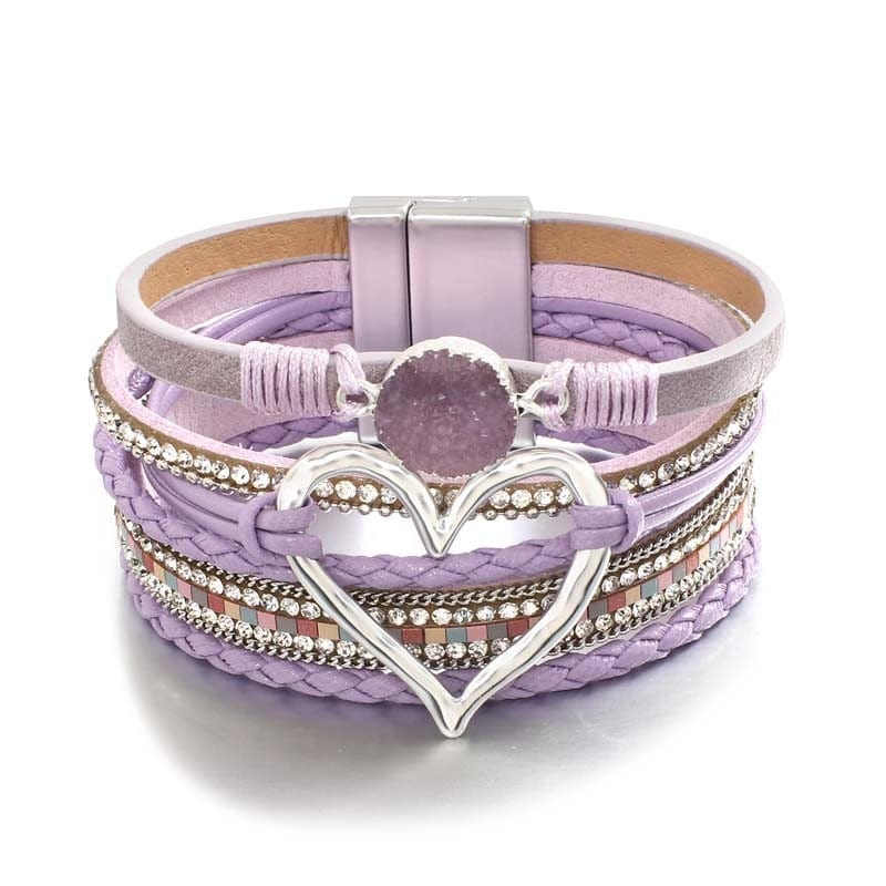 bracelet femme cœur Violet