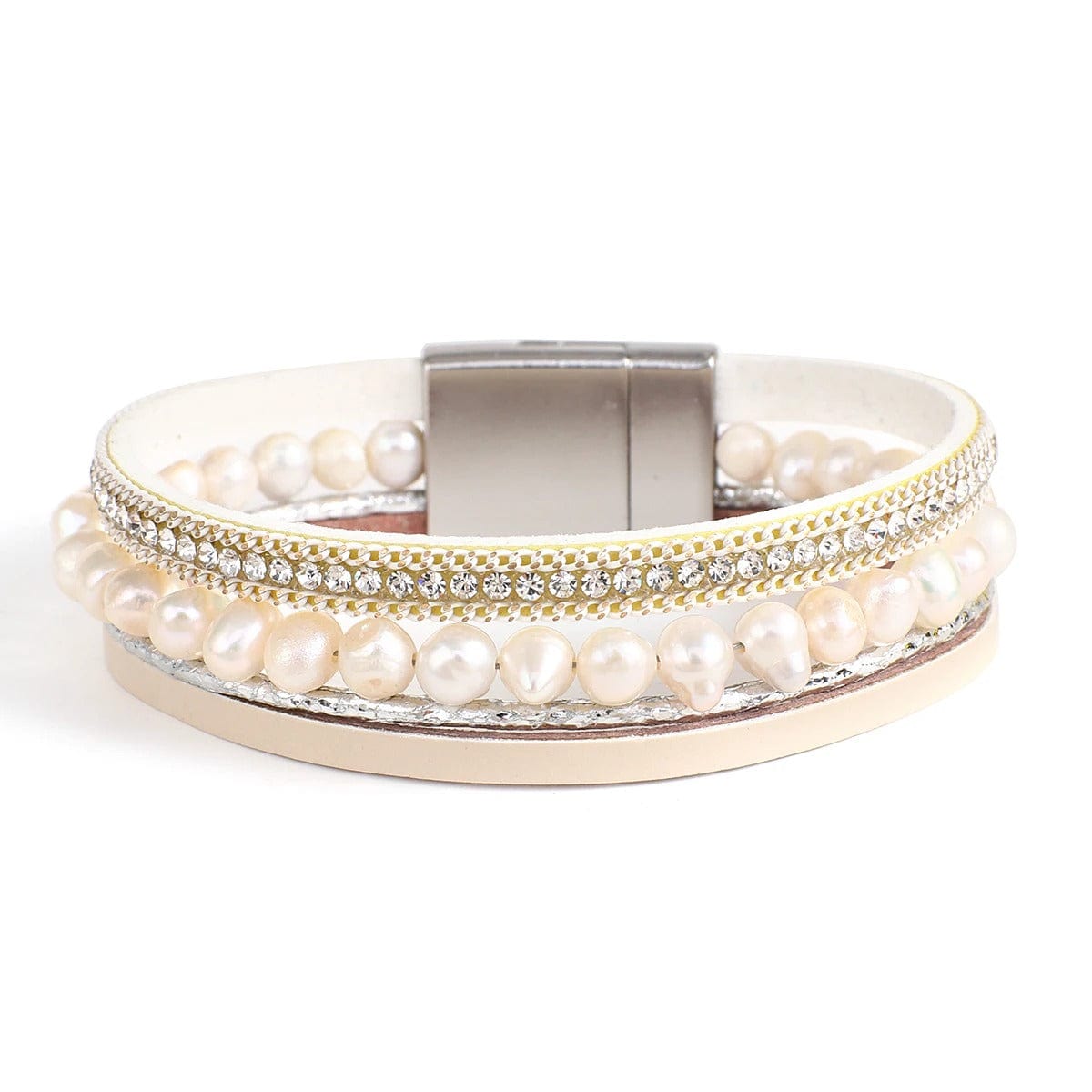 bracelet femme perle Gris