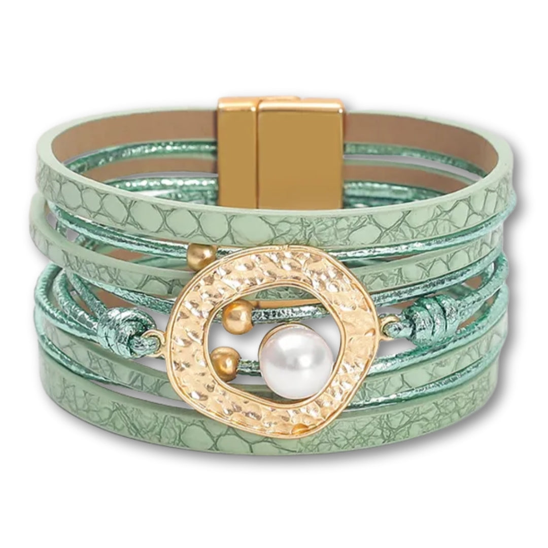 bracelet femme perle Vert