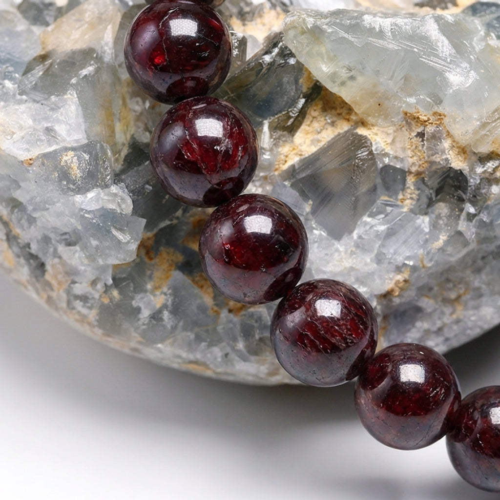 Bracelet Grenat 6/8mm Pierre Naturelle | WristArt